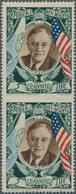 San Marino: 1947, Franklin D. Roosevelt 5l. Airmail Stamp Vertical Pair IMPERFORATE BETWEEN, Mint Ne - Autres & Non Classés