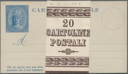 San Marino - Ganzsachen: 1882: 10 C Blue Postal Stationery Card, Mint Copy With Banderole (original - Entiers Postaux