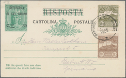 San Marino - Ganzsachen: 1924: "REPUBBLICA DI SAN MARINO Cmi 30" Overprint Each On Question And Answ - Ganzsachen