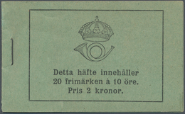 Schweden - Markenheftchen: 1921, Standing Lion Complete Booklet 2kr. With Two Panes Of Ten Perforate - 1904-50