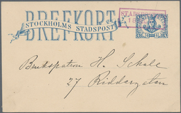 Schweden - Privatpostmarken: 1887, "STOCKHOLMS STADSPOST", Used 4 Öre Stationery Card - Sonstige & Ohne Zuordnung