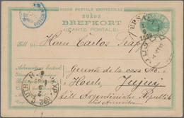 Schweden - Ganzsachen: 1889, Femton Öre Green Cancelled With Dot Circle Postmark "UPSALA" On Postal - Ganzsachen