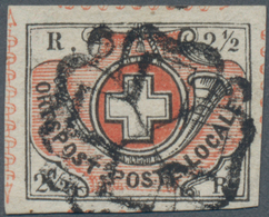 Schweiz - Zürich: 1850, 2 1/2 Rappen Rotbraun/schweiz "Winterthur" Klar Und Zentrisch Entwertet Mit - 1843-1852 Timbres Cantonaux Et  Fédéraux