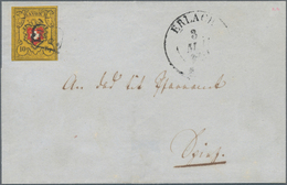 Schweiz: 1850 Rayon II 10 Rp. Schwarz/orangegelb/rot, Type 39, Stein A1-O, Plattenfehler 'Warzen' Am - Autres & Non Classés