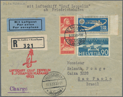 Schweiz: 1933, SCHWEIZ, Eingeschriebener Brief Ab ST.GALLEN KAUFHAUS 5.8. Mit U.a. Flugpostmarken Vi - Sonstige & Ohne Zuordnung