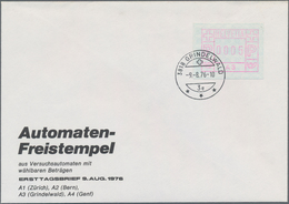 Schweiz - Automatenmarken: 1976 Kompletter Satz Von Vier FDC Aller Standorte (Bern, Genf, Grindelwal - Timbres D'automates