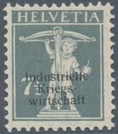 Schweiz - Dienstmarken: Industrielle Kriegswirtschaft: 1918, 7 1/2 C Grau Mit Aufdruck Postfrisch, S - Service