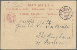 Schweiz - Ganzsachen: 1888 GA-Karte 10 Rp. Mit Rs. Zudruck Vitznau-Rigi-Bahn (mit Legende Links Unte - Entiers Postaux