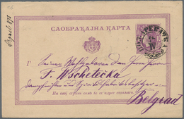 Serbien - Ganzsachen: 1873, 10 Pa Violet Postal Stationery Card To Belgrad - Serbien