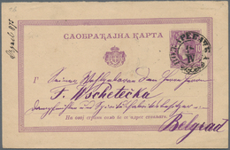 Serbien - Ganzsachen: 1873, 10 Pa Violet Postal Stationery Card To Belgrad - Serbie
