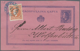 Serbien - Ganzsachen: 1877, 10 Para Stationery Card Uprated With Additional 10 Para From "BEOGRAD" T - Serbien