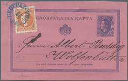 Serbien - Ganzsachen: 1877, 10 Para Stationery Card Uprated With Additional 10 Para From "BEOGRAD" T - Serbie