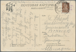 Sowjetunion: 1929, 7 K. Tied "AGENT. ADRIANOVKA -2 3 29" To Ppc "S. Ivanov - The Emigrees" To Quedli - Briefe U. Dokumente
