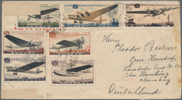 Sowjetunion: 1940 Type-setting Letter With Complete Set Airplanes On Letter From Moscow Via Hamburg - Lettres & Documents