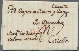 Spanien - Vorphilatelie: 1804 (/20 April), Cartagena De Indias To Calella (Spain) With Rare Two Line - ...-1850 Préphilatélie
