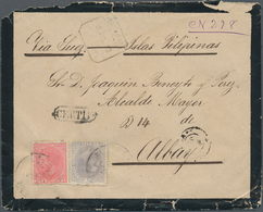 Spanien: 1882, 1 Pts. Rose And 75 Cts Violet Tied "ALICANTE" To Registered Mourning Envelope To Alba - Oblitérés