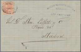 Spanien: 1886, Folded Cover Used From Las Campanas To Madrid, Franked By 1882 15c. Red-orange Tied B - Oblitérés