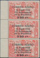 Spanien: 1938, 7 Years Of Republic Airmail Issue 10c. Red Optd. 'CORREO AEREO / 14 Abril 1938 / VII - Oblitérés