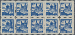 Spanien: 1943/1944, Holy Year Of Jacobus Of Compostela Complete Set Of Nine In Blocks Of Ten, Mint N - Gebruikt