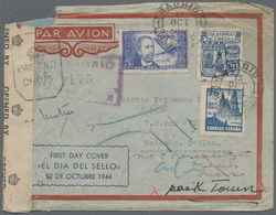 Spanien: 1944, 5pts. "Dr.Thebussem/Day Of The Stamp" In Combination With 75c. "Santiago De Compostel - Gebruikt