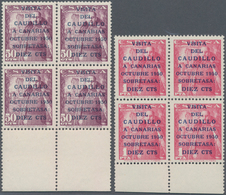 Spanien: 1950, General Franco's Visit Of The Canary Islands 50c. Dark Lilac And 1pta. Carmine-rose W - Used Stamps