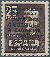 Spanien: 1951, Canary Island Visit, 25pts.+10c. Violet-black, 2nd Edition With Control Number "A001. - Gebraucht