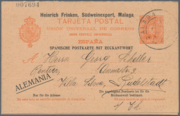 Spanien - Ganzsachen: 1909. Private Reply Card 10c+10c Red-orange Alfonso XIII Cadete "Heinrich Frin - 1850-1931