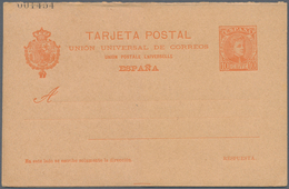 Spanien - Ganzsachen: 1901. Set Of Two Reply Cards 10c+10c Red-orange Alfonso XIII. One Time With Sh - 1850-1931