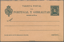 Spanien - Ganzsachen: 1903. Reply Card 5c+5c Blue Alfonso XIII Cadete (Portugal Y Gibraltar). Both P - 1850-1931