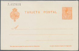 Spanien - Ganzsachen: 1910. Lot Of 2 Reply Cards Alfonso XIII Medallón: One Card 20c+20c Orange And - 1850-1931