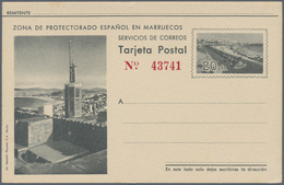 Spanien - Ganzsachen: 1942. Postcard 20c Grey "Paseo Maritimo De Tánger Y Vistas" (Zona De Protector - 1850-1931