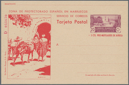 Spanien - Ganzsachen: 1944. Picture Postcard 20c Lilac Murallas De Tetuán (+5c Red Pro Mutilado De À - 1850-1931