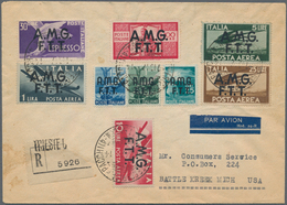 Triest - Zone A: 1947, 25 Cmi, 1 L, 15 L And 100 L Definitives, 1 L, 5 L, 10 L And 25 L Airmail Stam - Marcophilie