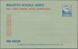 Triest - Zone A - Ganzsachen: 1952 Unused Airletter With Black Overprint AMG-FTT 60 Lire Blue On Gre - Storia Postale