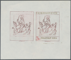 Tschechoslowakei: 1971/1973, Prague Hradčany, Eleven Imperforate Progressive Proofs Incl. Three Comb - Covers & Documents