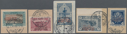 Türkei: 1919, Armistice, Complete Set Of 13 Values, Each On Piece Neatly Cancelled. Mi. 750,- €+. - Sonstige & Ohne Zuordnung