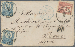 Ungarn: 1872, Destination Algeria: 5kr. Red And 10kr. Blue (2) On Front Of Cover From "ARAD 11/4" To - Sonstige & Ohne Zuordnung