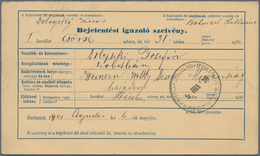 Ungarn - Ganzsachen: 1897/1910, Four Postal Stationery Address Change Response Cards In Budapest, Us - Postwaardestukken