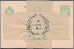 Ungarn - Ganzsachen: 1900, 5 F Green On Rose Postal Stationery Card Unused + "50 Darab à 5 F 1899DEC - Postwaardestukken