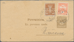 Ungarn - Ganzsachen: 1919, 5 F Olive-brown Return Receipt ("Provratnica"/croatian) Of A Service Post - Entiers Postaux