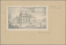 Vatikan: 1949 (ca). Hand Drawn Sketch Of The S. Giovanni In Laterano Basilica, Format 125x701 Mm (ca - Neufs