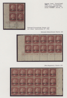 Zypern: 1880, 1d Red, Plate 215, Block Of 18 From Right Sheet Margin; 1d Red, Plate 216, Block Of 10 - Sonstige & Ohne Zuordnung