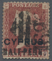 Zypern: 1881, 'HALF-PENN(Y)' On 1d Red, Plate 205, Type 3 (18mm) Surcharge, Lettered 'BG' And Showin - Other & Unclassified