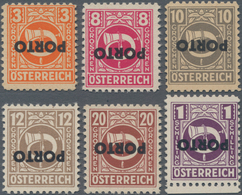 Österreich - Portomarken: 1946, 3 G, 8 G, 10 G, 12 G, 20 G Und 1 S 'Posthorn', Sechs Versch. Werte M - Portomarken