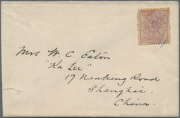 China: 1888, Small Dragon 3 Ca. Tied Light Blue Seal "Tientsin" To Small Cover (faults/two Tears) To - 1912-1949 République