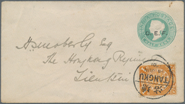 China: 1901, China Expeditionary Force: C.E.F. Ovpt. Envelope QV 1/2 A. Upgraded With Chinese Imperi - 1912-1949 República