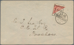 China: 1903, Foochow Provisional, Coiling Dragon 2 C. Bisect Ovpt. "Postage 1 Cent Paid" Tied "FOOCH - 1912-1949 Republiek