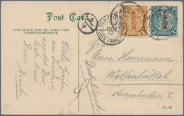 China: 1912, Customs Ovpt. 1 C., 3 C. Tied "TIENTSIN 29 OCT 12" To Ppc (Peking: Hsi-Chih City Gate) - 1912-1949 República