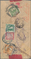 China: 1913, Junk London Printing 1 C., 2 C. Tied Boxed Bilingual "CANTON 3.4.22" To Reverse Of Red- - 1912-1949 República