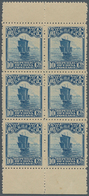 China: 1923, 2nd Peking Printing, Junk 10 C., Examples Of Panes Specially Printed For Booklet, A Bot - 1912-1949 República